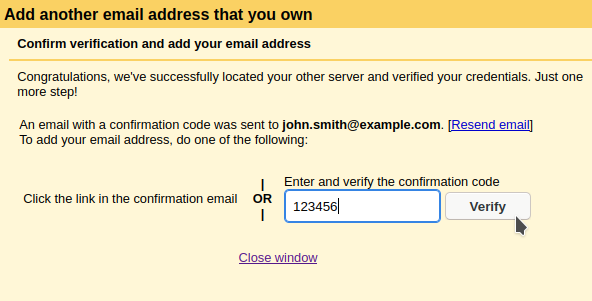 Gmail verification code